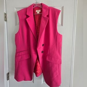 Maeve Anthropologie Pink Sleeveless Blazer